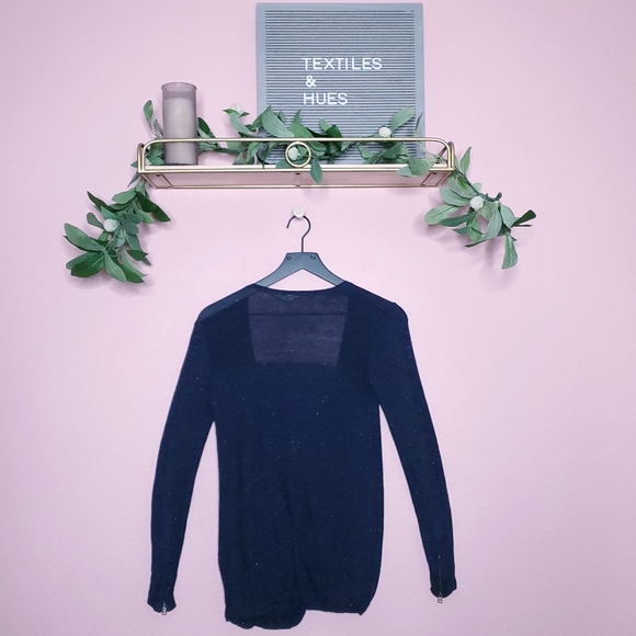 Naf Naf Paris Metallic Sparkle Navy Cardigan - Picture 15 of 15